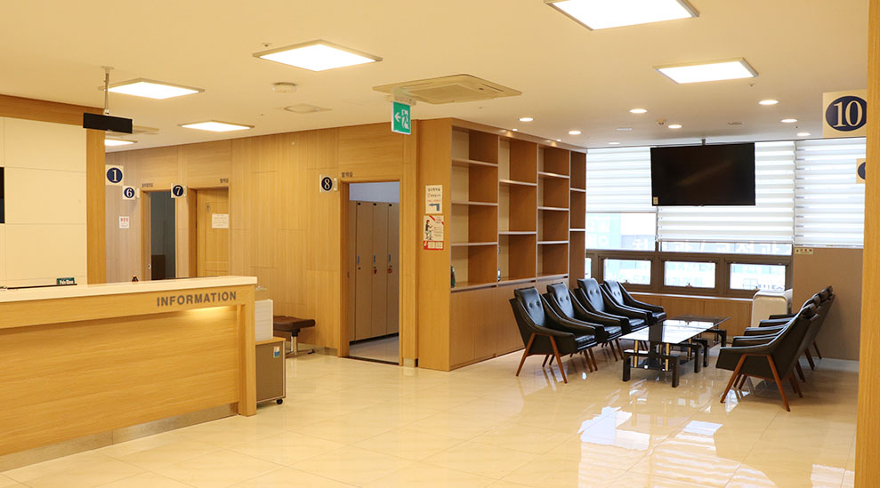 인본병원 파주운정점 5층 건강검진센터 휴게실 입니다.